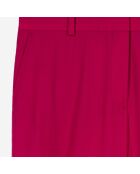 Pantalon tailleur en laine rouge cerise