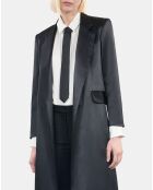 Manteau The Kooples x Carolina Ritzler en satin noir