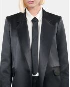 Manteau The Kooples x Carolina Ritzler en satin noir