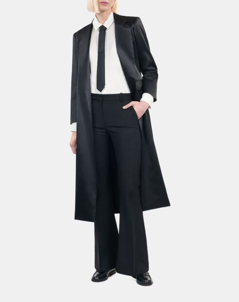 Manteau The Kooples x Carolina Ritzler en satin noir