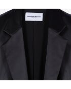 Manteau The Kooples x Carolina Ritzler en satin noir