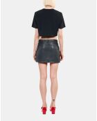 T-shirt court avec sérigraphie noir