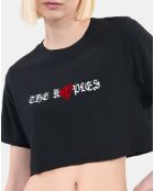 T-shirt court avec sérigraphie noir