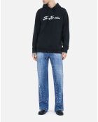 Sweatshirt Logo à capuche noir lavé