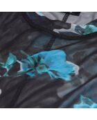 T-shirt imprimé noir et bleu