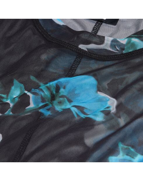 T-shirt imprimé noir et bleu