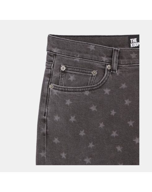 Jeans boyfriend imprimé étoiles noir