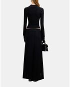 Polo en maille ajourée noir