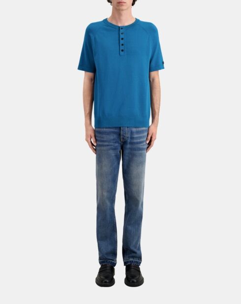 T-shirt Homme bleu en maille