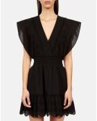 Robe courte en broderie anglaise noire