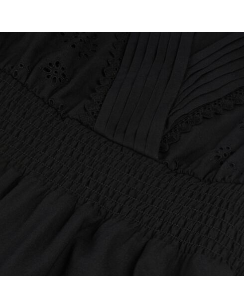 Robe courte en broderie anglaise noire