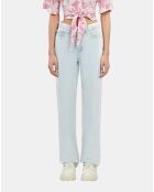 Jean droit décoloré bleu clair