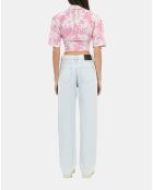 Jean droit décoloré bleu clair