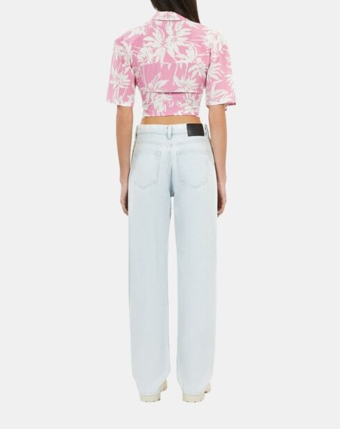 Jean droit décoloré bleu clair