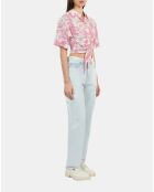 Jean droit décoloré bleu clair