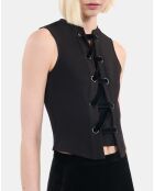 Top avec laçage noir