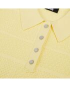 Polo en maille ajourée jaune clair