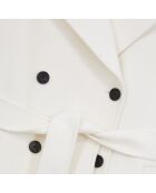 Manteau long en laine écru