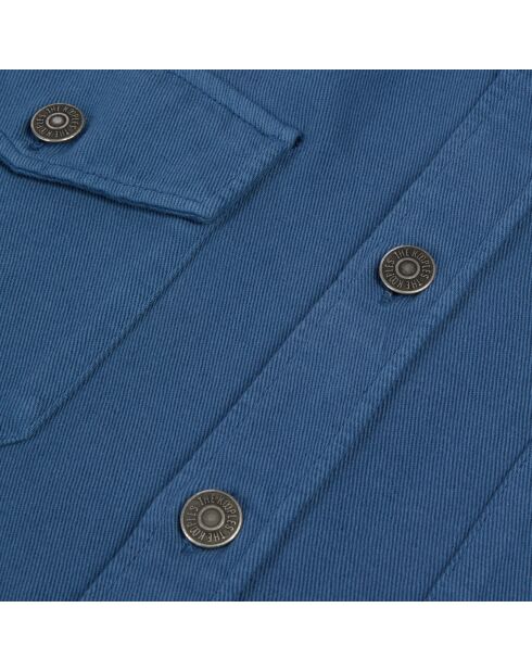 Chemise en lin et coton bleu marine moyen