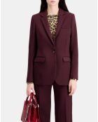 Veste tailleur en crêpe bordeaux