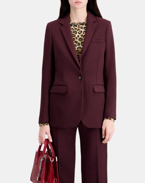 Veste tailleur en crêpe bordeaux