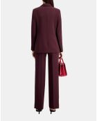 Veste tailleur en crêpe bordeaux