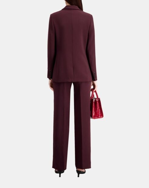 Veste tailleur en crêpe bordeaux