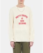 Sweatshirt avec sérigraphie écru