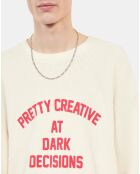 Sweatshirt avec sérigraphie écru