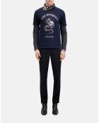 T-shirt avec sérigraphie bleu marine