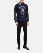 T-shirt avec sérigraphie bleu marine