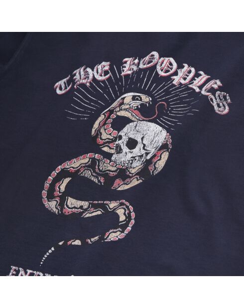 T-shirt avec sérigraphie bleu marine