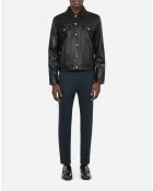 Blouson en cuir noir