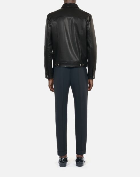 Blouson en cuir noir