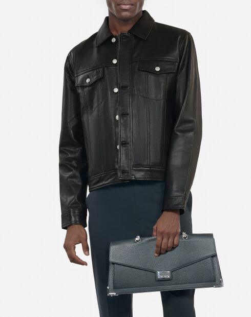 Blouson en cuir noir
