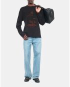 Sweatshirt avec sérigraphie noir