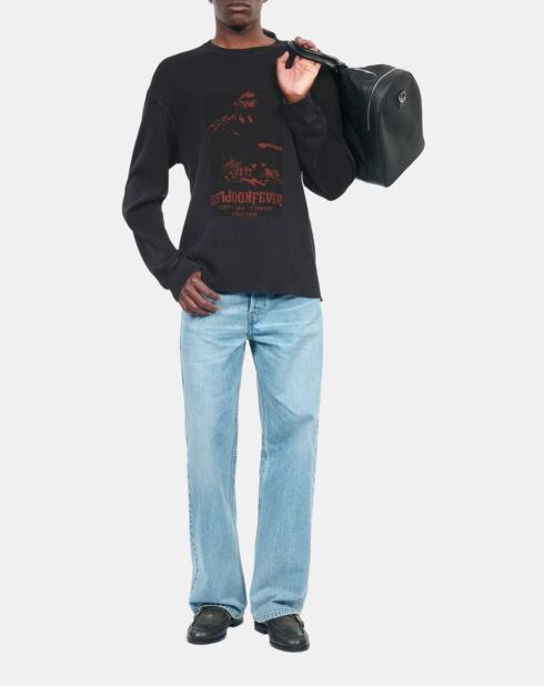 Sweatshirt avec sérigraphie noir