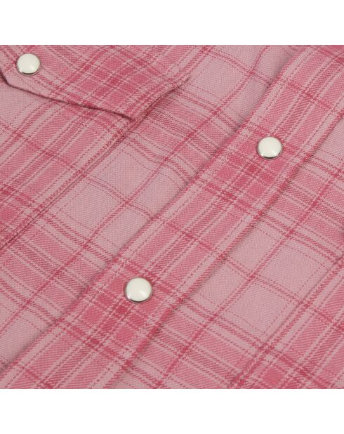 Chemise à carreaux rose