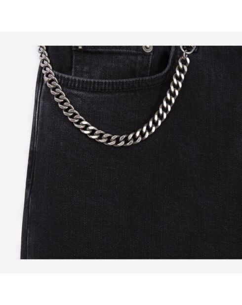 Jean  droit avec chaîne noir délavé