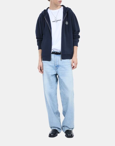 Sweatshirt à capuche Blason bleu