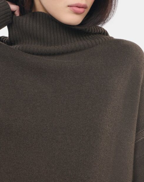 Pull en cachemire kaki