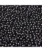 Robe courte noire à pois blancs