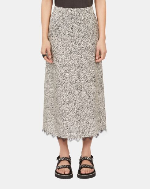 Jupe longue léopard noire et blanche