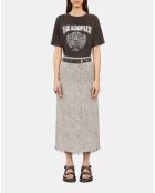 Jupe longue léopard noire et blanche