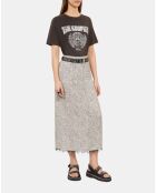 Jupe longue léopard noire et blanche