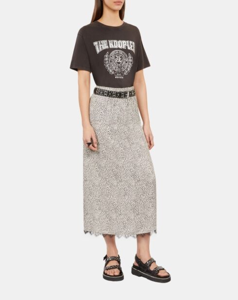 Jupe longue léopard noire et blanche