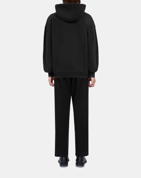 Sweatshirt à capuche avec sérigraphie noir