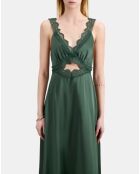 Robe nuisette longue avec guipure kaki