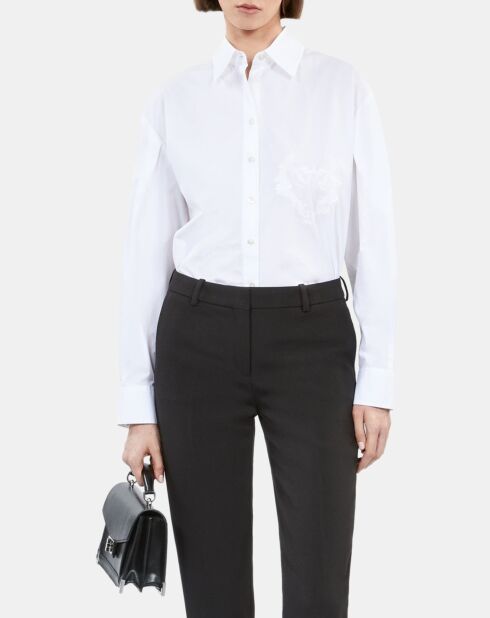 Chemise avec broderie Skull heart blanche