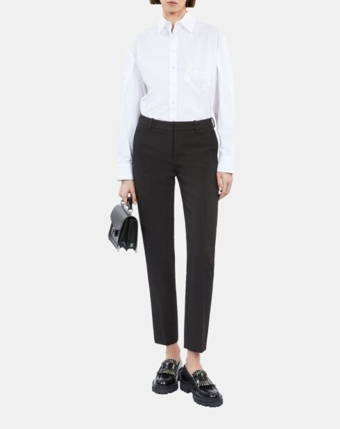 Chemise avec broderie Skull heart blanche